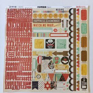 Lot of 12 BoBunny "Kiss The Cook" Combo Sticker Sheets 12" x 12" Item# 20803819